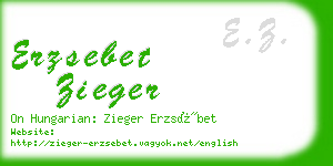 erzsebet zieger business card
